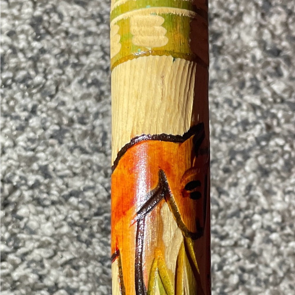Vintage Hand carved painted Wooden Walking Cane - Picture 7 of 7